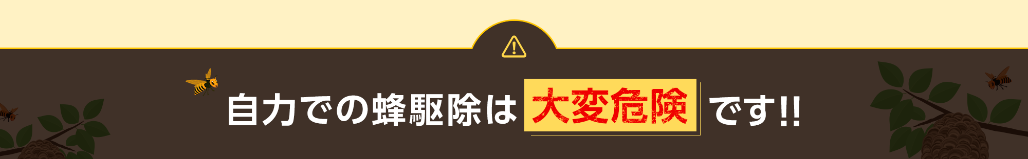 自力での蜂駆除は大変危険です！！